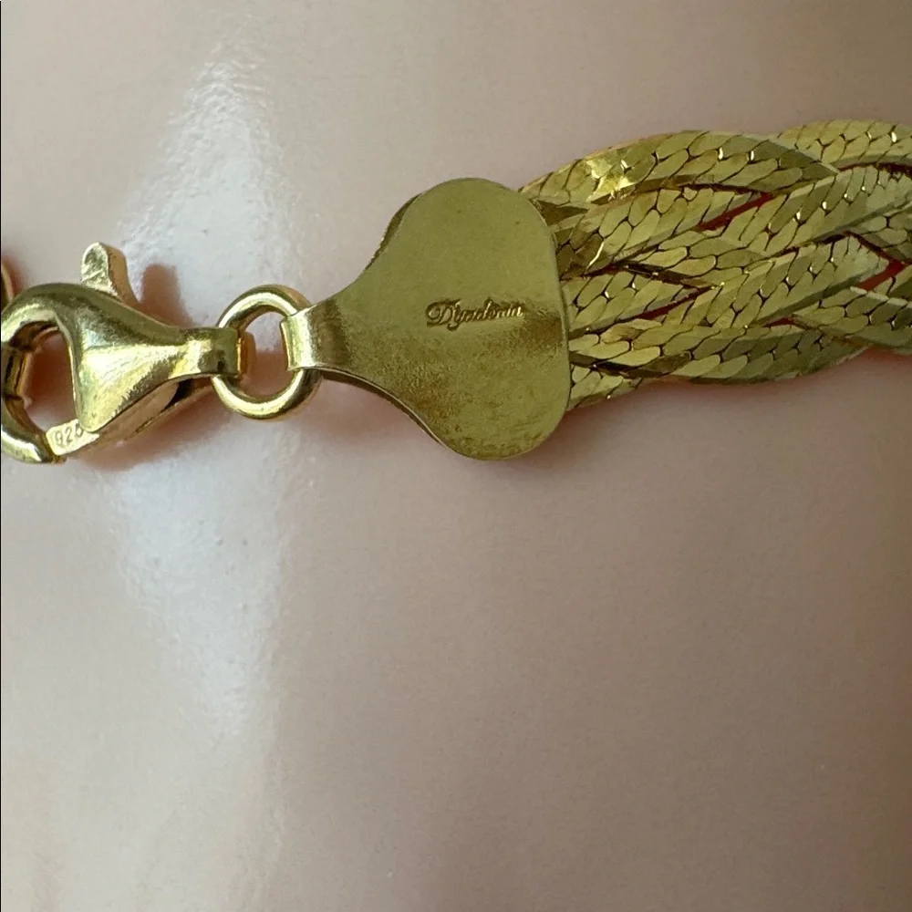 Mia Fiore Gold Plated 925 Sterling Silver Dyadema Braided Flat Bracelet
